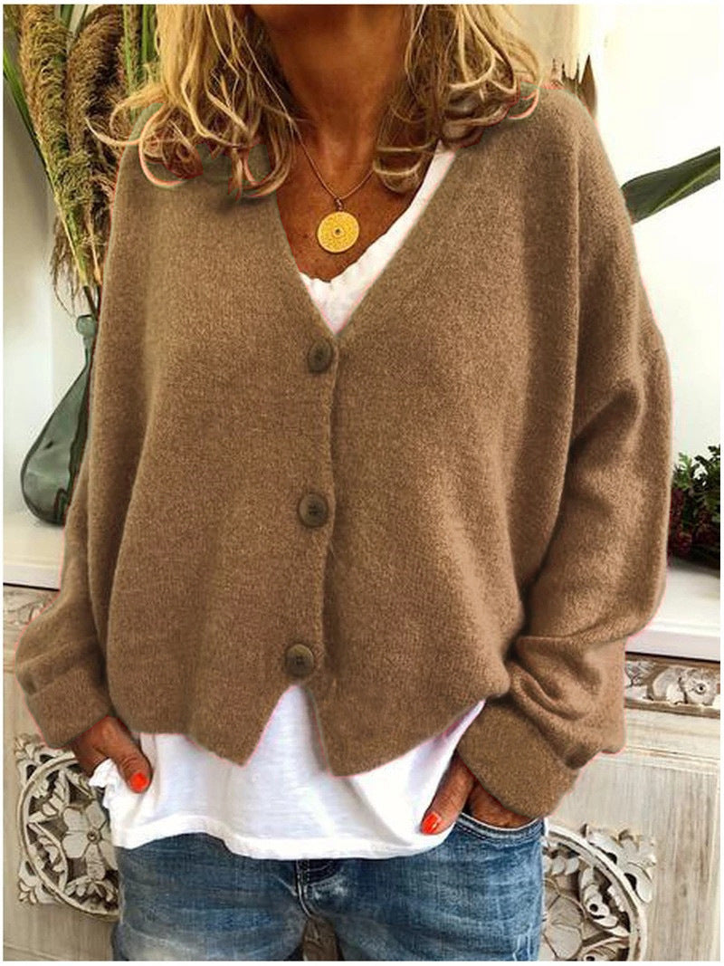 Women's Relaxed Button-Up V-Neck Cardigan - photo 1