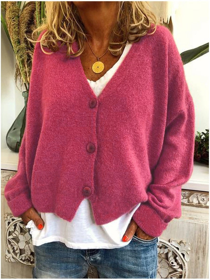 Women's Relaxed Button-Up V-Neck Cardigan - photo 6
