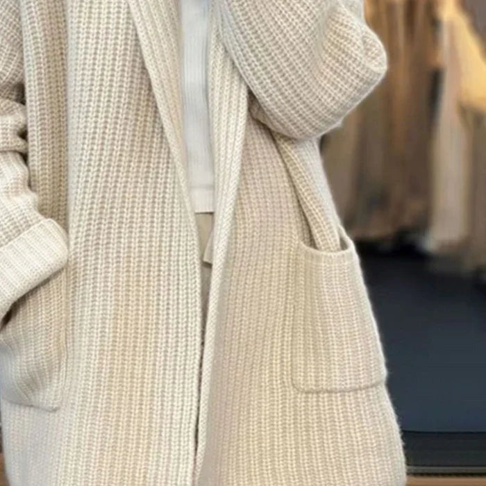 Fabienne - Women's Knitted Cardigan with Side Pockets