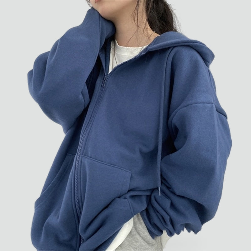 Fay - Women's Relaxed Hoodie with Zip Front - photo 3