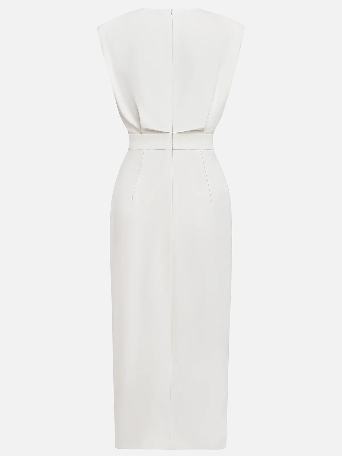 Fenella - Women's Sleeveless Midi Dress with Shoulder Pads - photo 13