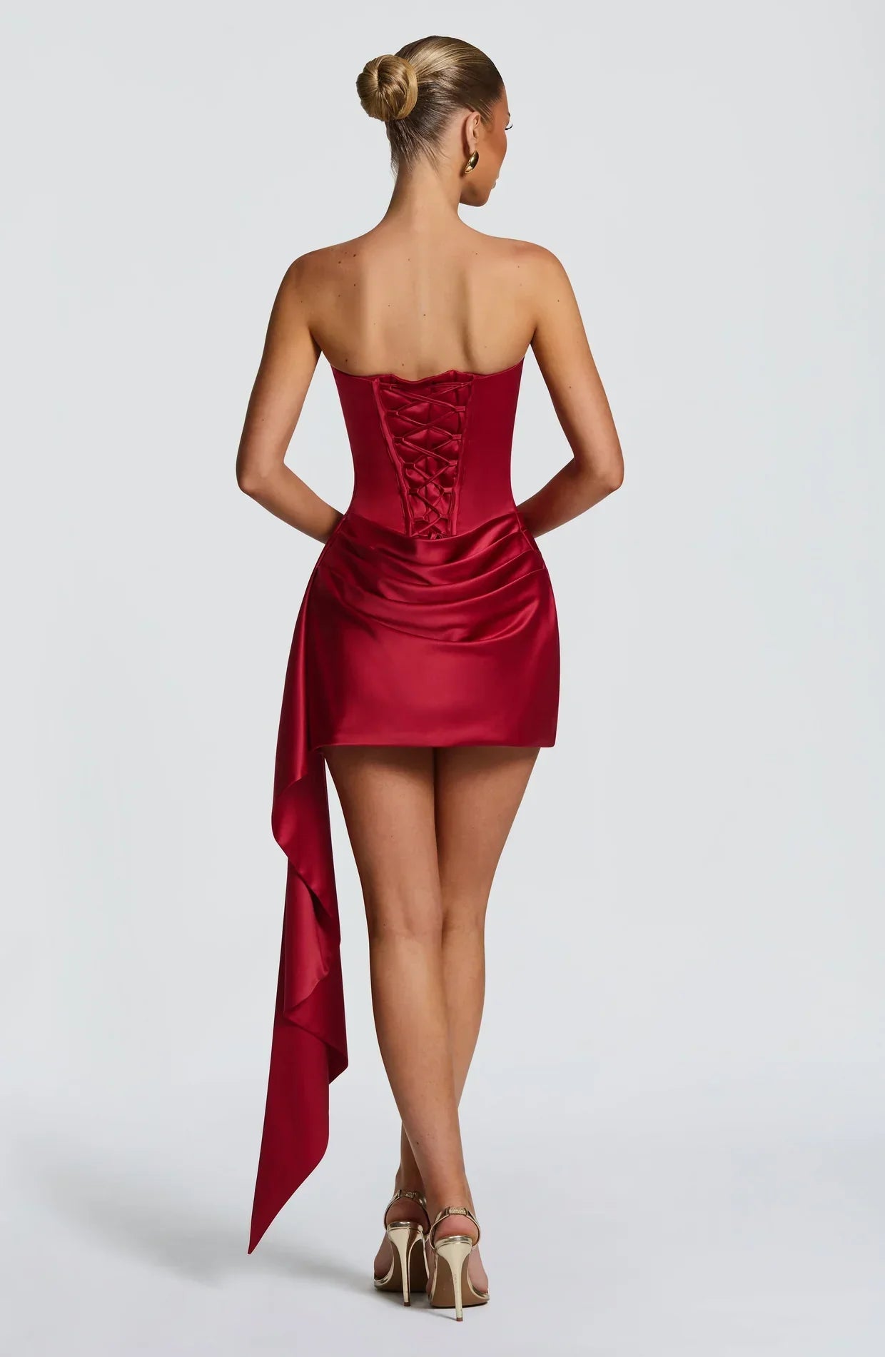 Dee - Women's Satin Mini Dress with No Sleeves