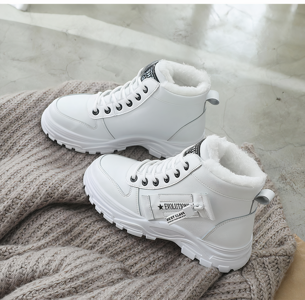 Fidelia - Women's High-Top Snow Boots with Faux Fur Lining - photo 3
