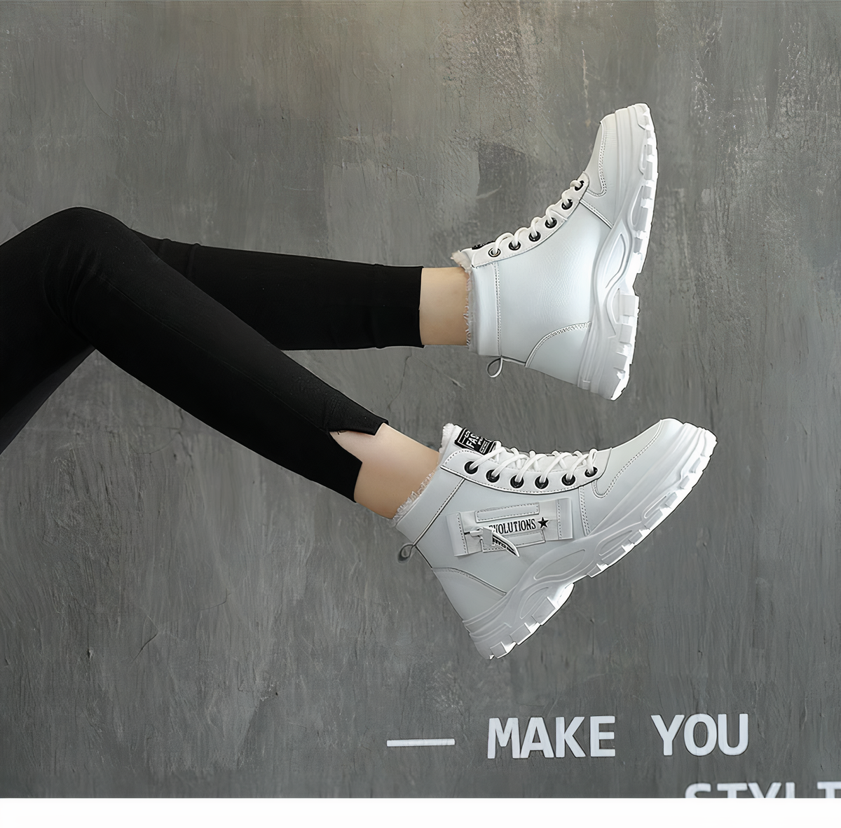 Fidelia - Women's High-Top Snow Boots with Faux Fur Lining - photo 5