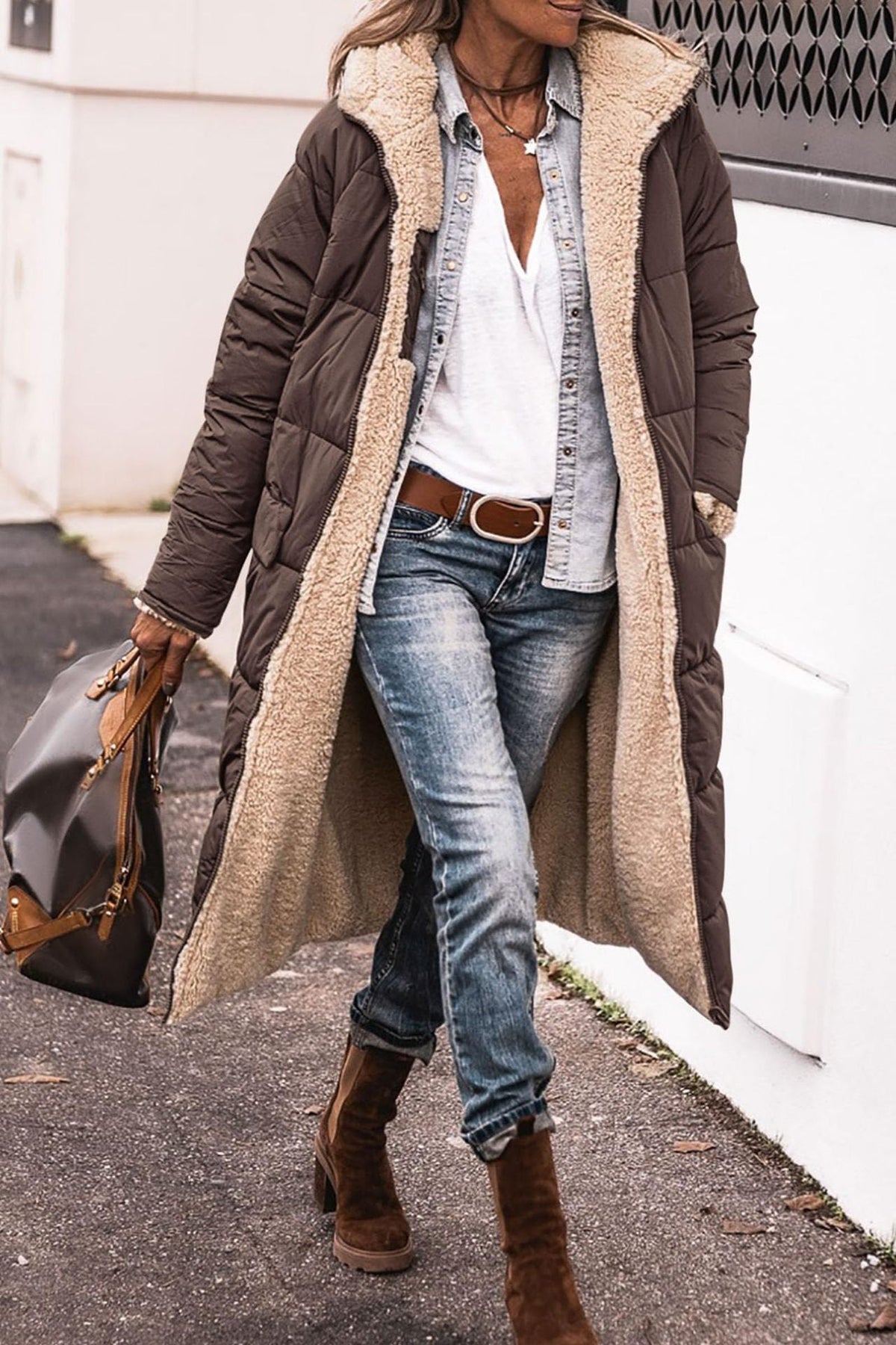 Firenze - Women's Quilted Coat with Hood - photo 6