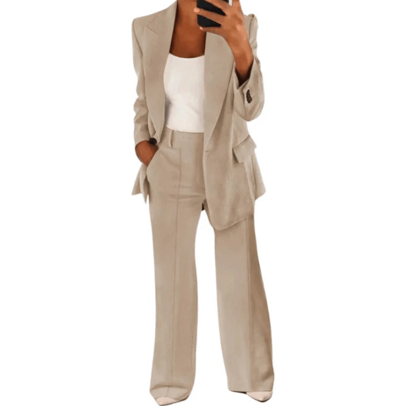 Flavia - Women's Two-Piece Suit Set with Tailored and Button Front - photo 3