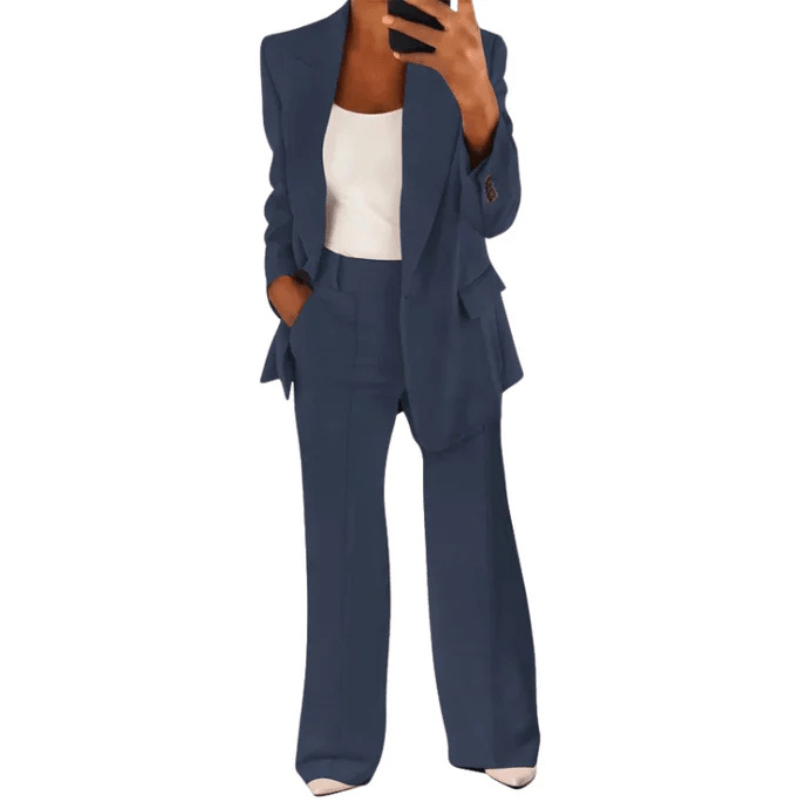 Flavia - Women's Two-Piece Suit Set with Tailored and Button Front - photo 4