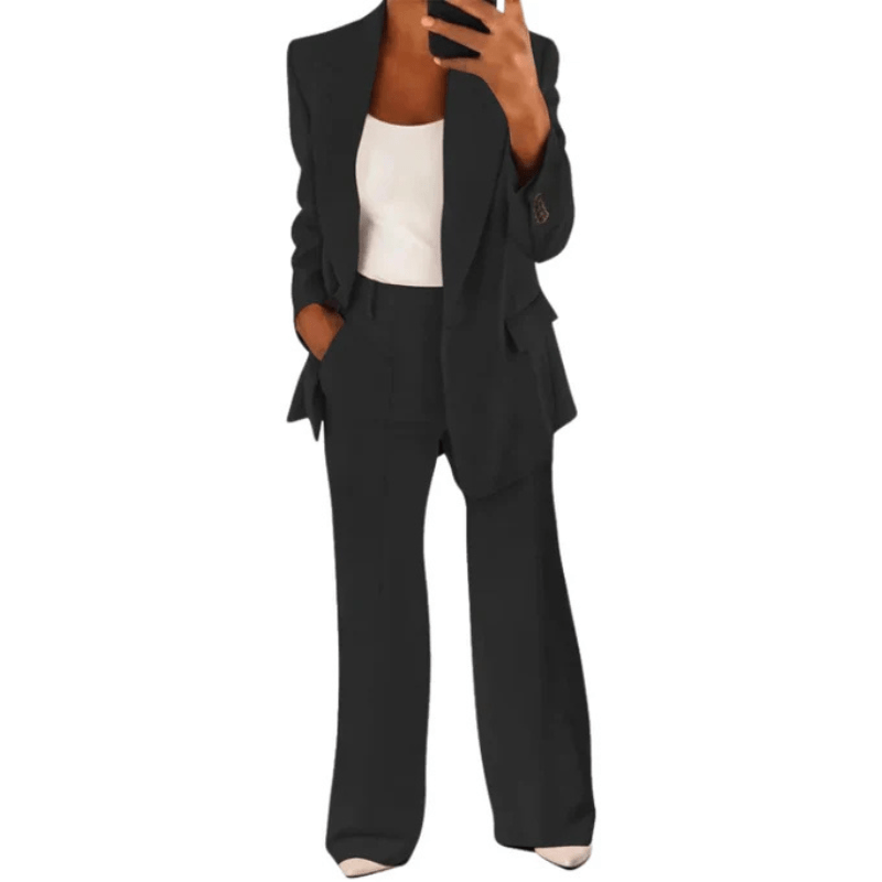 Flavia - Women's Two-Piece Suit Set with Tailored and Button Front - photo 7