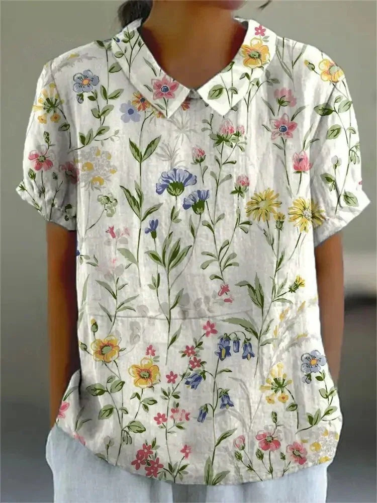 Lotte - Women's Floral Blouse with Relaxed Fit