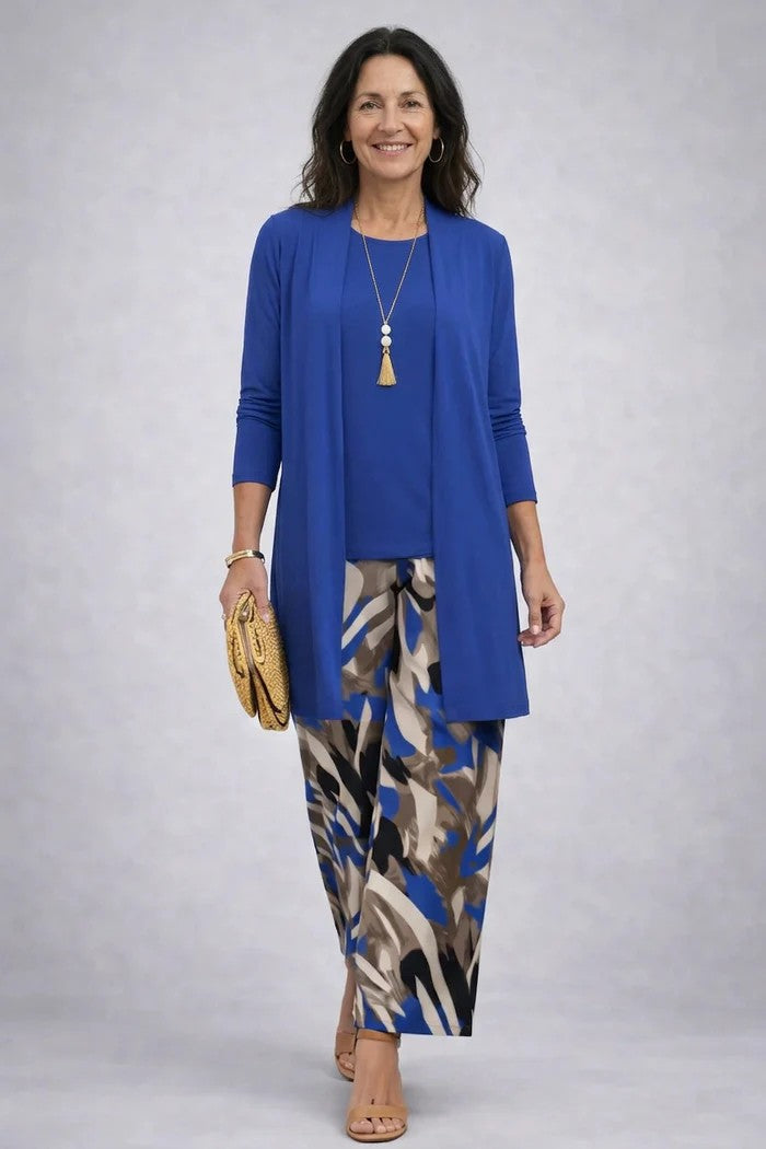 Women's Three-Piece Printed Set with Jacket and Pants
