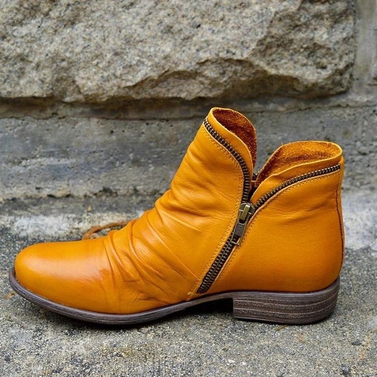 Gilda - Women's Leather Look Ankle Boots with Side Zip - photo 2