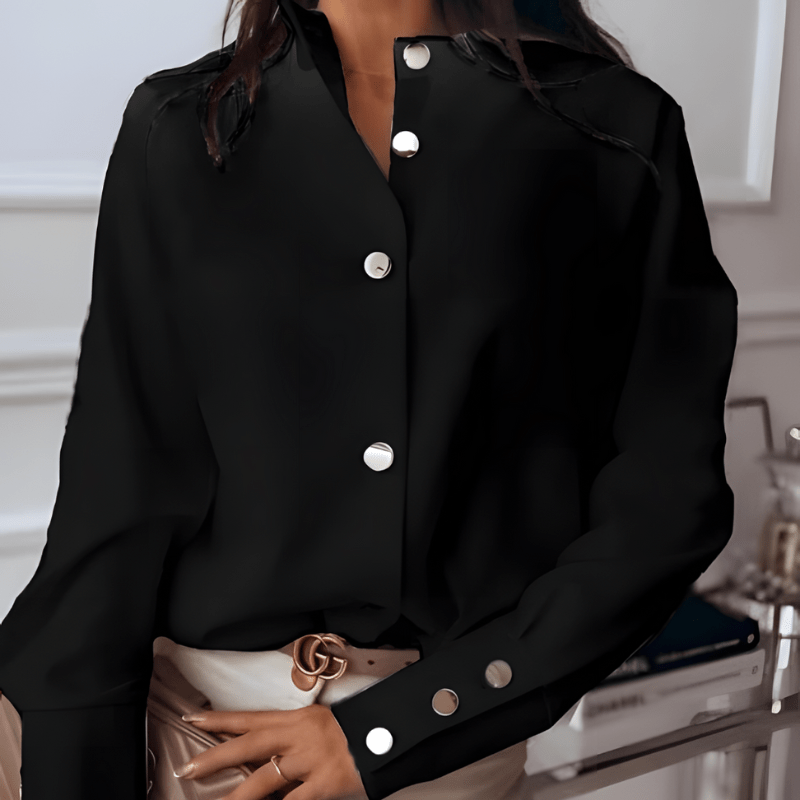 Gwenllian - Women's Blouse with Button Front and Long Sleeves - photo 2