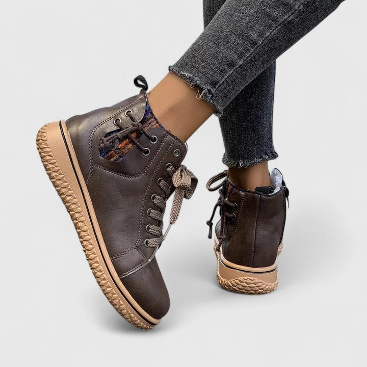 Gwyneth - Women's Lace Up Flatform Ankle Boots - photo 13