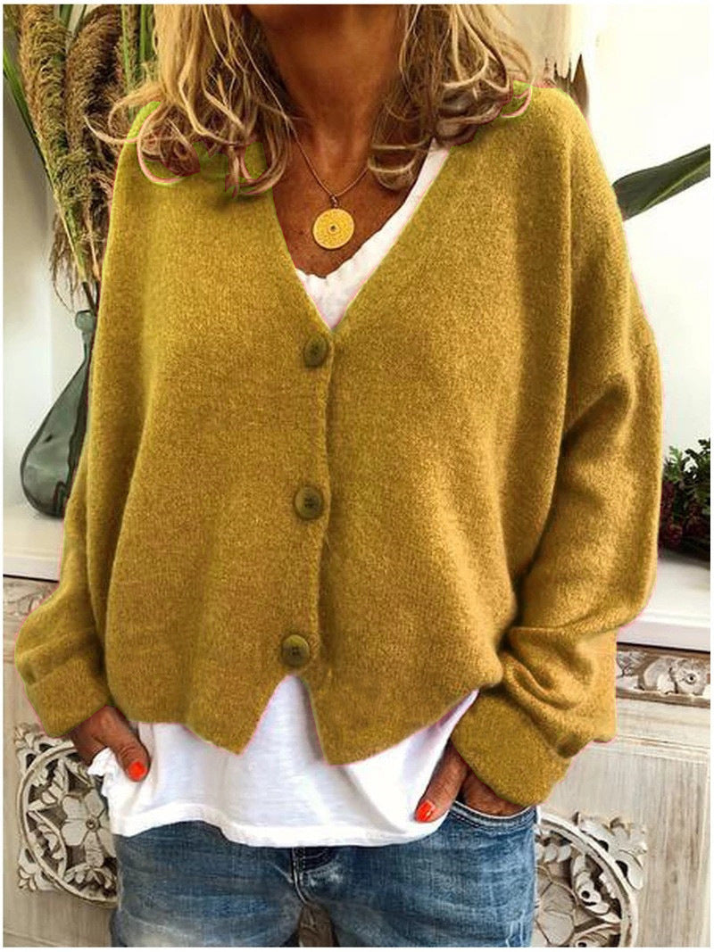 Women's Relaxed Button-Up V-Neck Cardigan - photo 7