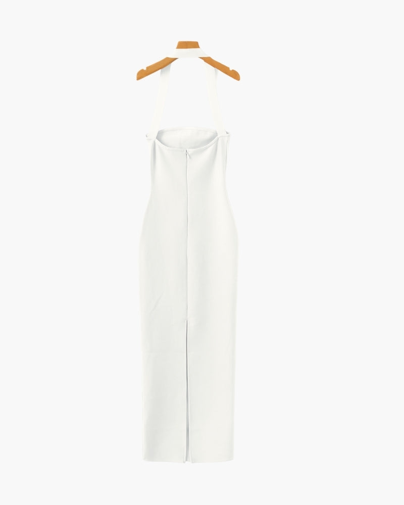 Women's Halter Neck Slim Fit Maxi Dress