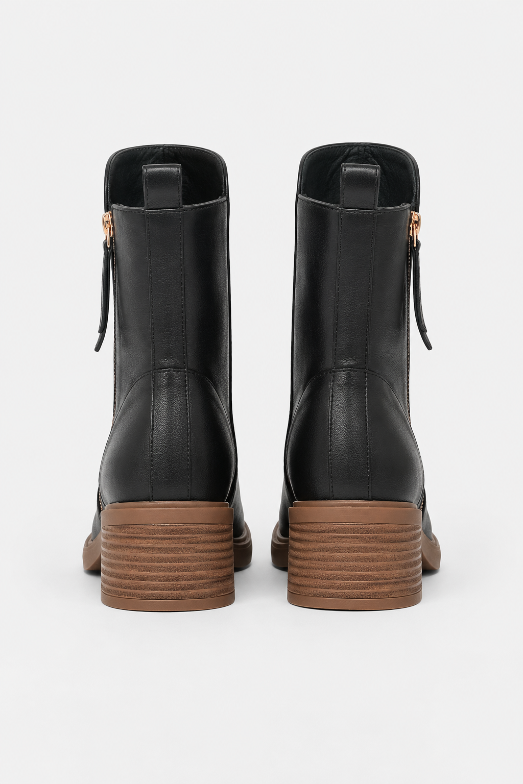 Women's Block Heel Ankle Boots with Side Zip