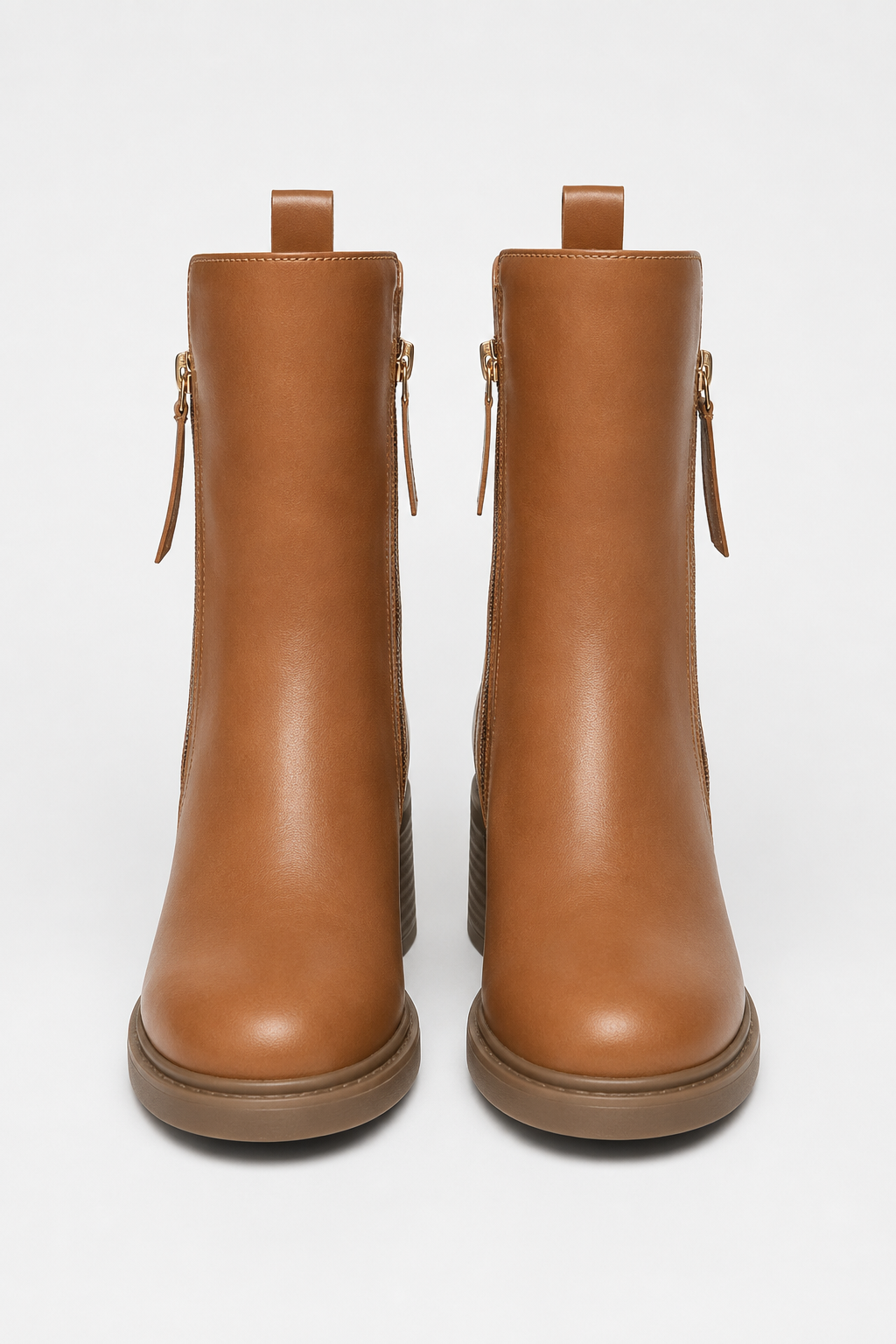 Women's Block Heel Ankle Boots with Side Zip