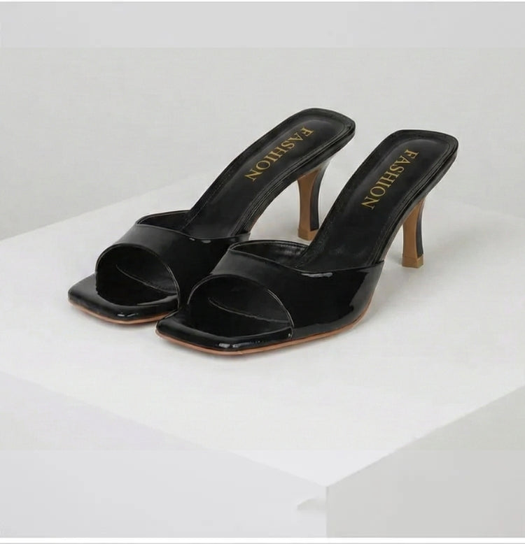 Petra - Women's Heeled Mules with Square Toe