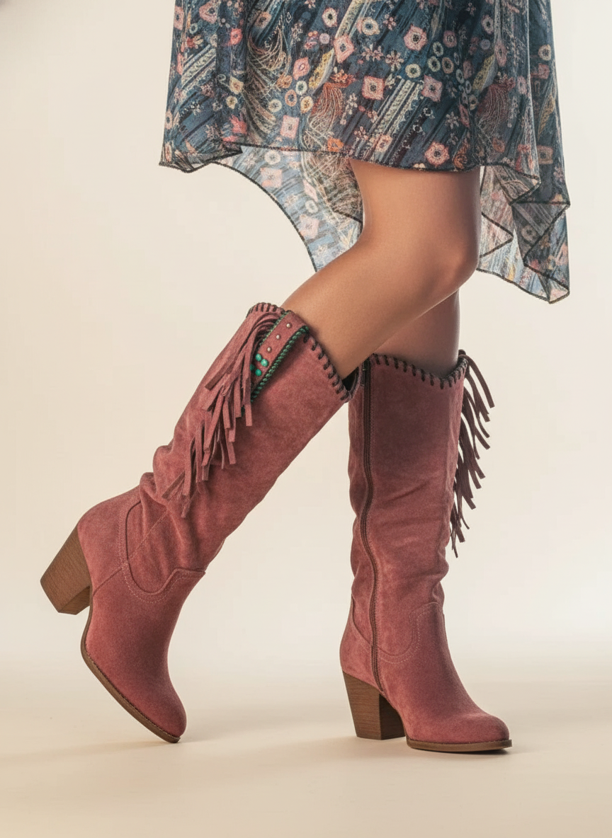 Hettie - Women's Knee-High Western Boots with Block Heel - photo 6