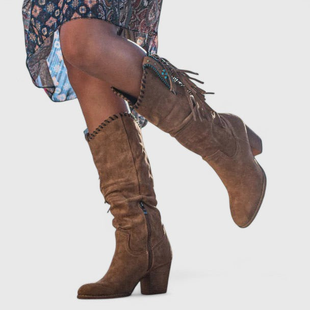 Hettie - Women's Knee-High Western Boots with Block Heel - photo 7