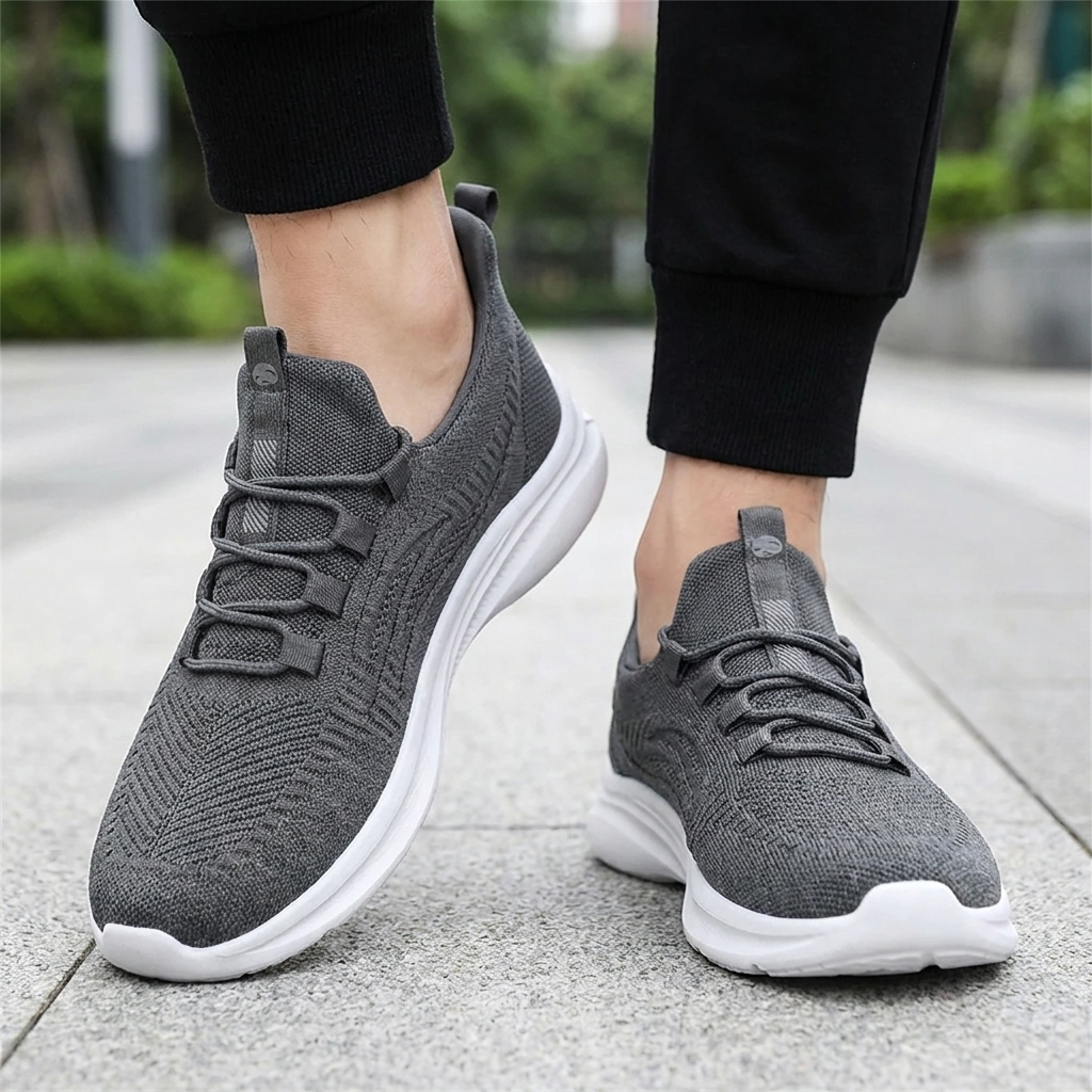 Hands-Free Cozy Knit Walking Shoes — Stretch Comfort for Bunions, Swollen Feet & Sensitive Soles. No Bending. No Slipping.