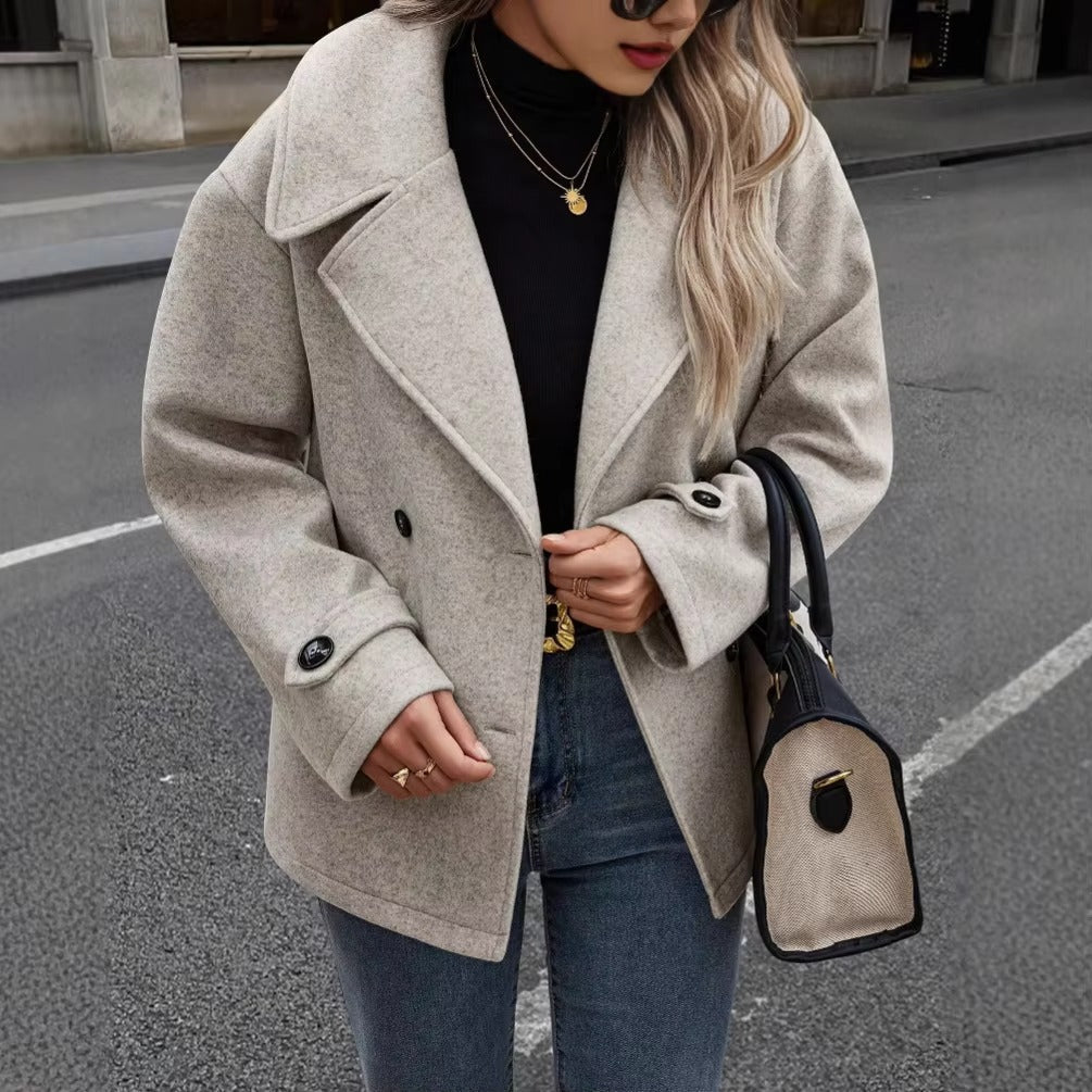 Hollis - Women's Relaxed Coat with Ruching - photo 3