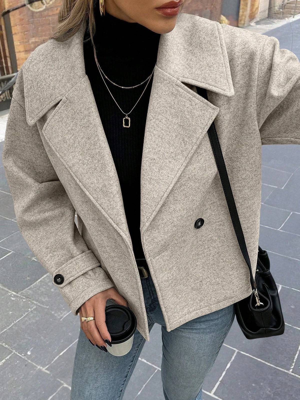 Hollis - Women's Relaxed Coat with Ruching - photo 4