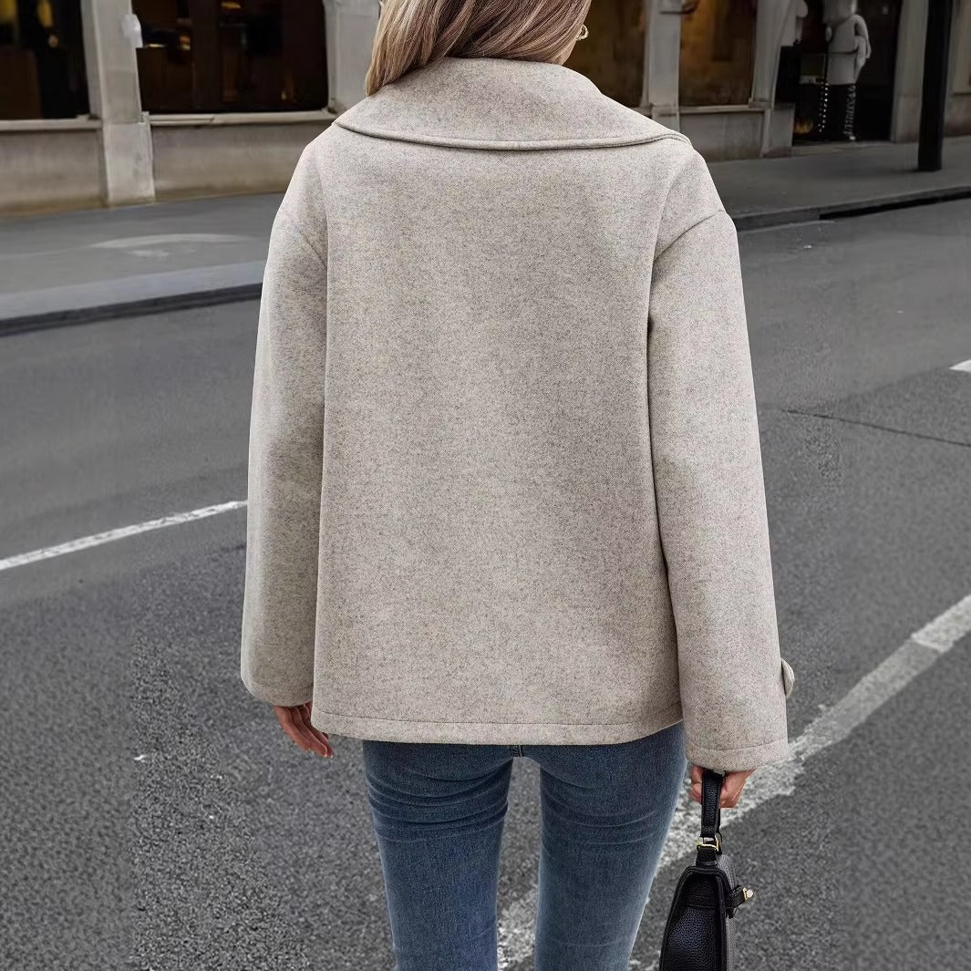 Hollis - Women's Relaxed Coat with Ruching - photo 6