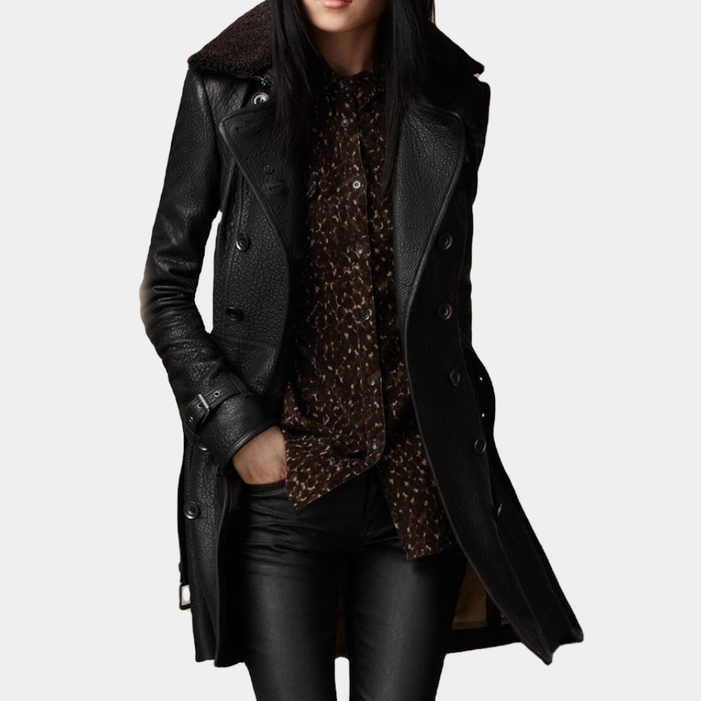Hollis - Women's Leather Look Biker Jacket - photo 1