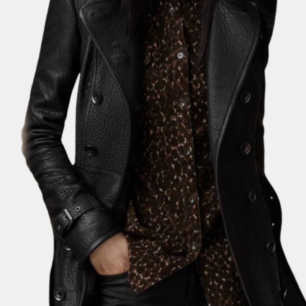 Hollis - Women's Leather Look Biker Jacket - photo 3
