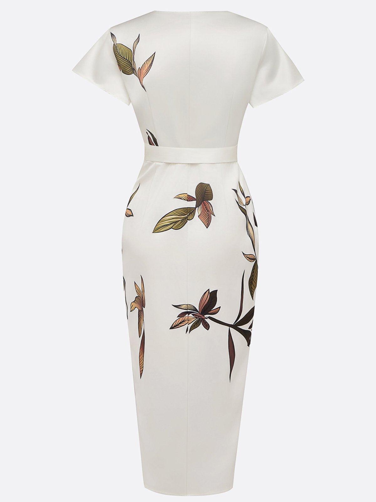 Honoria - Women's Wrap Midi Dress with Ruffle Trim - photo 7