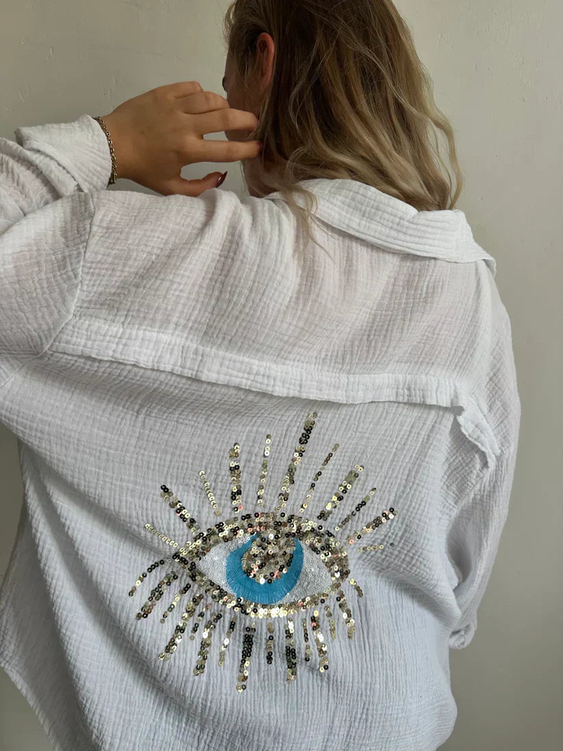 Valeria - Women's Oversized Shirt with Classic Collar