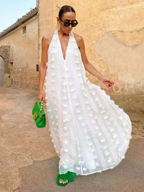 Aria - Rochie maxi tridimensională florală pentru femei