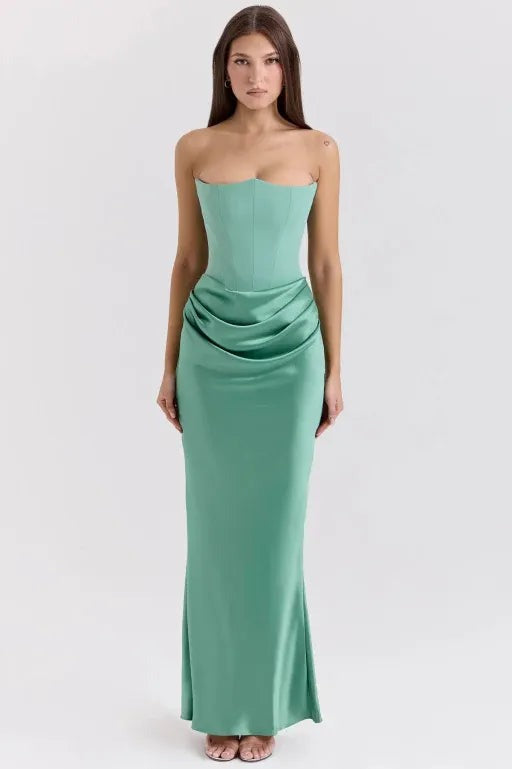 Women’s Strapless Elegant Corset Maxi Dress - photo 6
