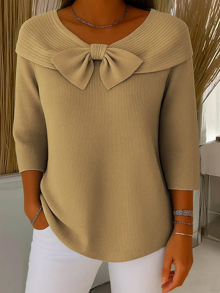 Benedetta - Women's Knitted Jumper with Round Neck