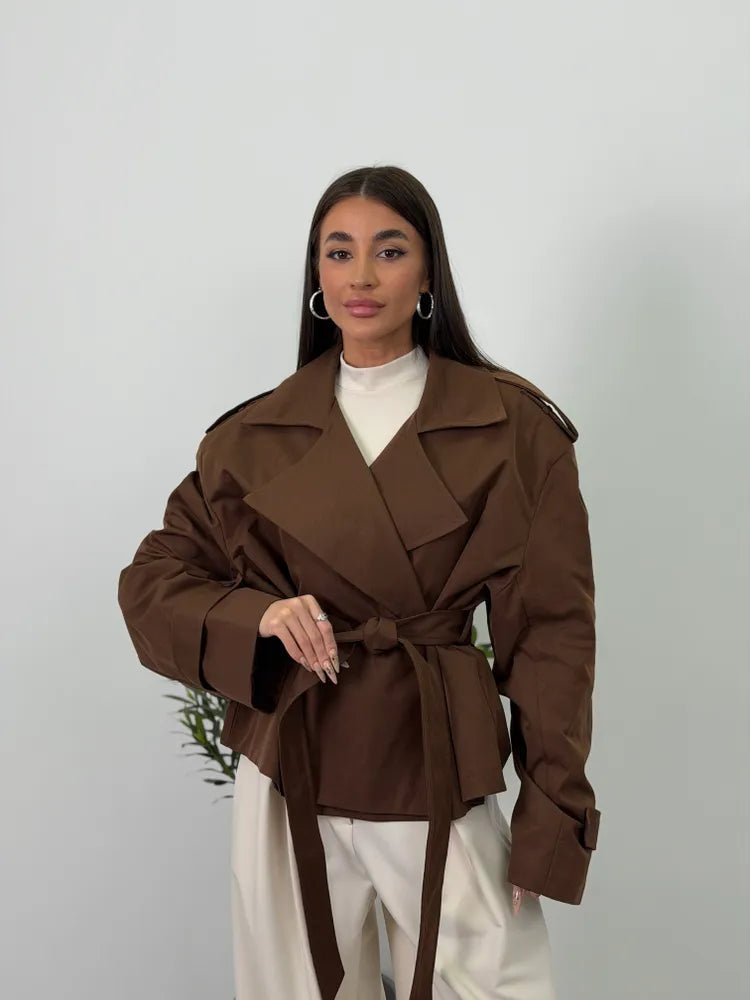 Imogen - Women's Cropped Trench Coat - photo 3
