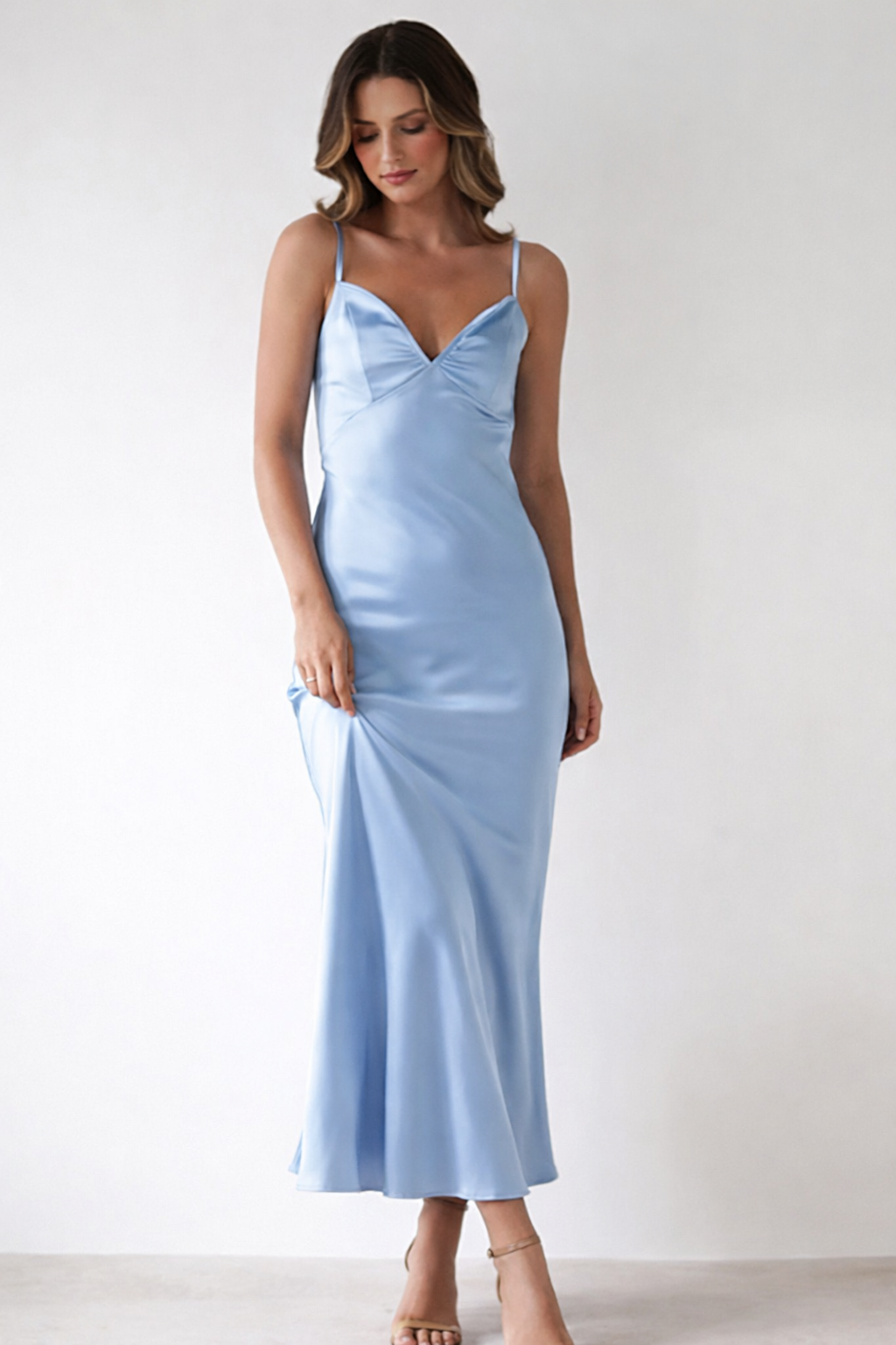 Inez - Women's Satin Slip Maxi Dress - photo 1