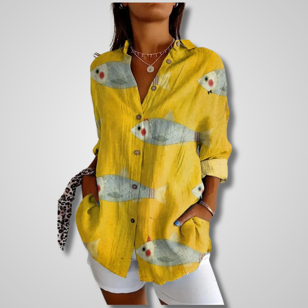 Ellis - Women's Floral Blouse with a Button Front
