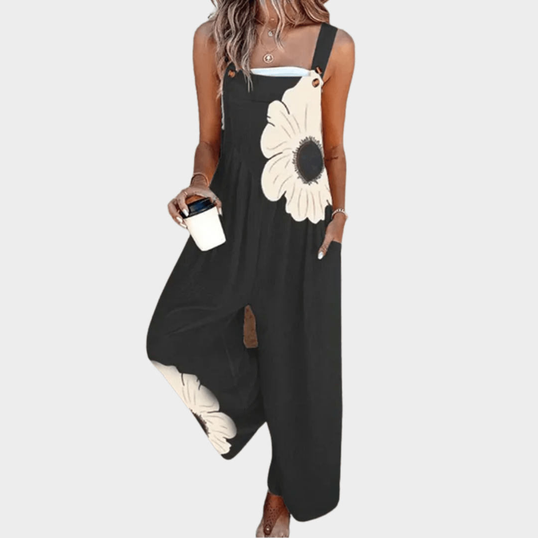 Isolde - Women's Printed Jumpsuit with Adjustable Straps - photo 1
