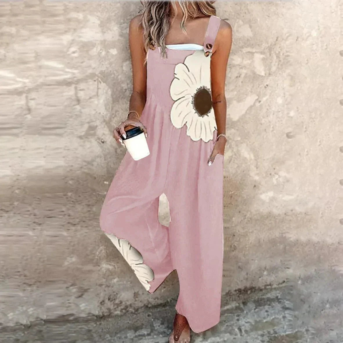 Isolde - Women's Printed Jumpsuit with Adjustable Straps - photo 11