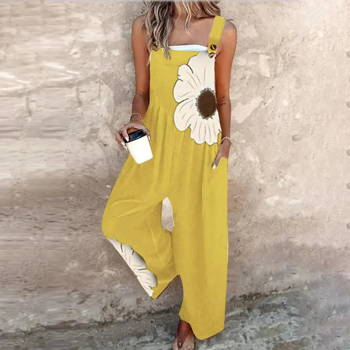 Isolde - Women's Printed Jumpsuit with Adjustable Straps - photo 5