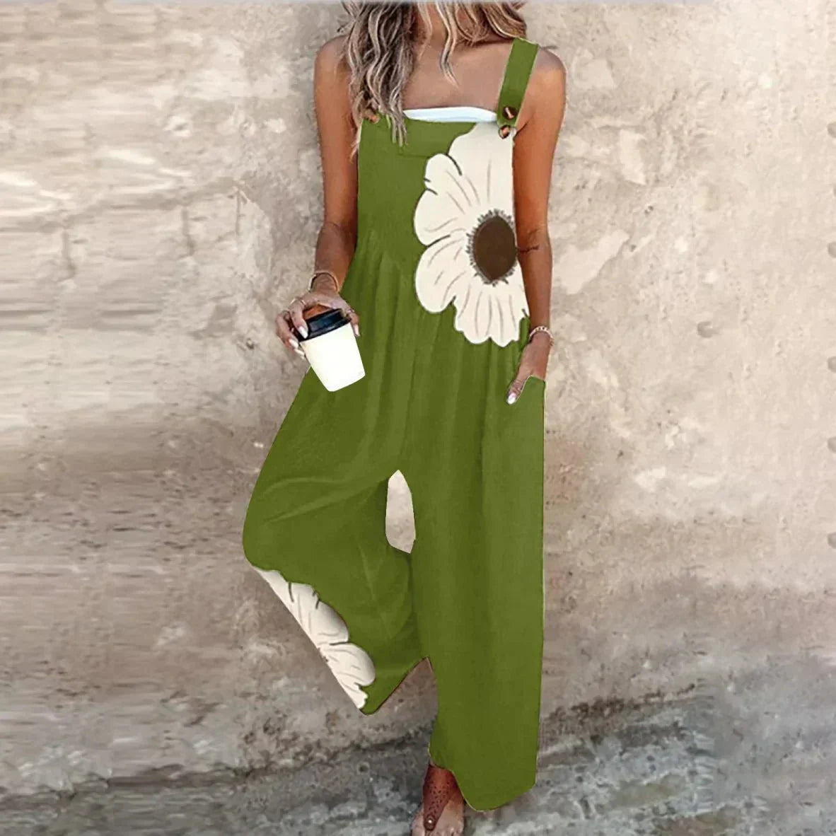 Isolde - Women's Printed Jumpsuit with Adjustable Straps - photo 7