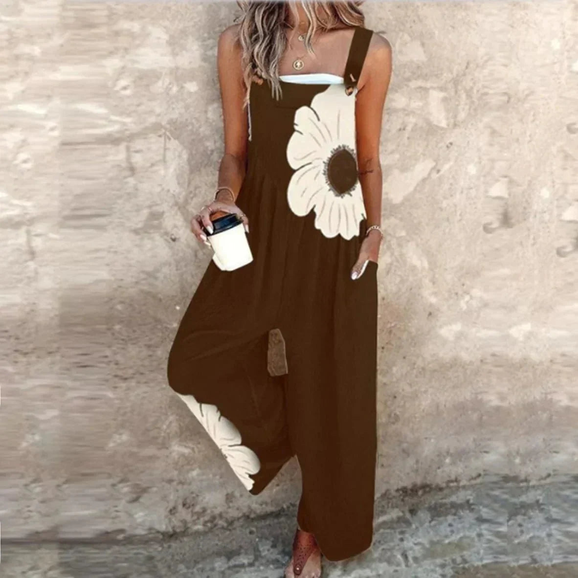Isolde - Women's Printed Jumpsuit with Adjustable Straps - photo 9