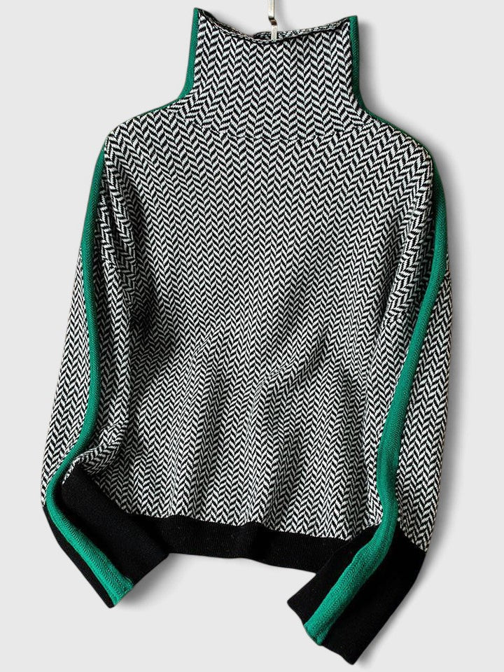Jeanie - Women's Colour Block Turtleneck Jumper - photo 6