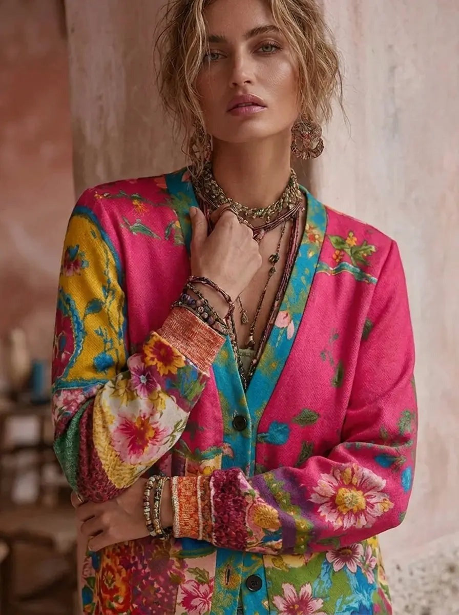 Jillian - Women's Cardigan with Floral Print - photo 3