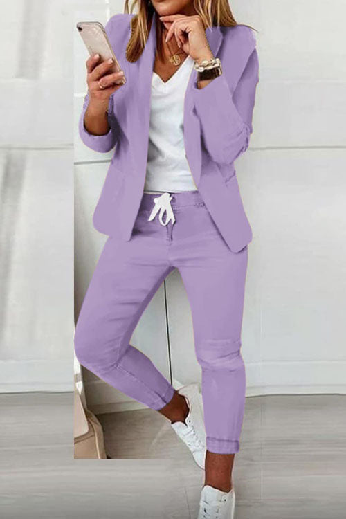 Johanna - Women's Two-Piece Set with Drawstring - Lilac