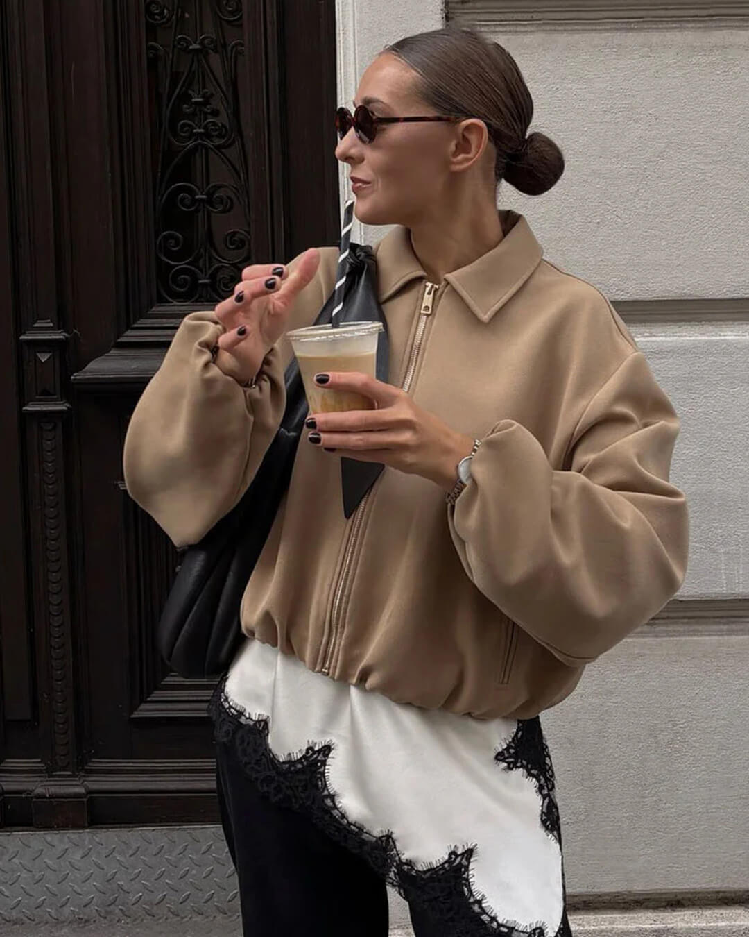 Josephine - Women's Zip-Front Bomber Jacket with Ribbed Cuffs