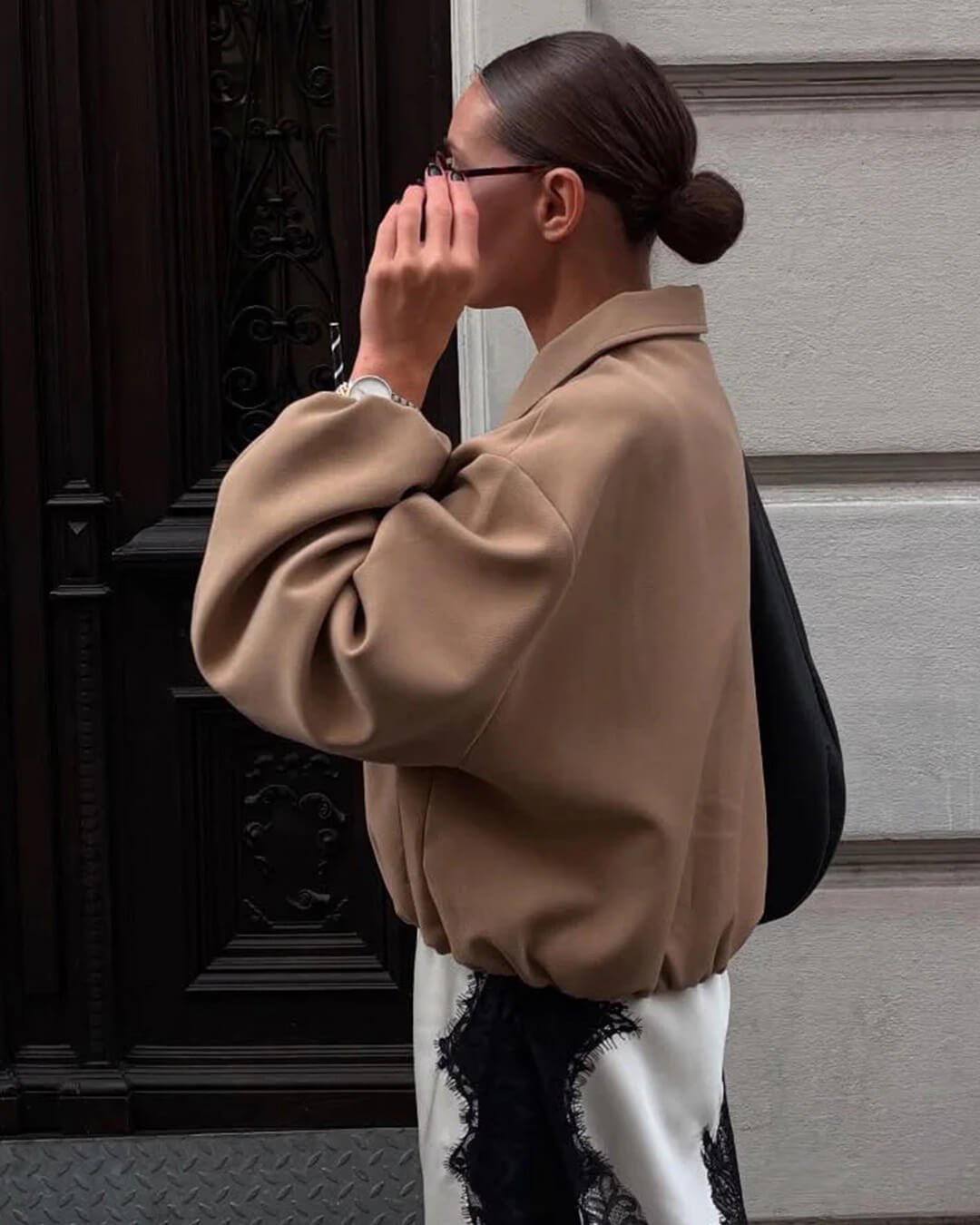 Josephine - Women's Zip-Front Bomber Jacket with Ribbed Cuffs