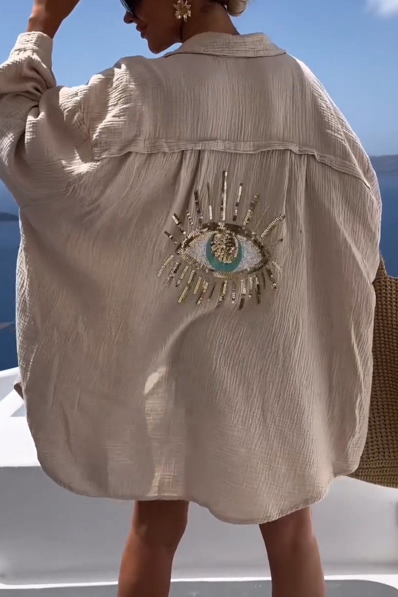 Valeria - Women's Oversized Shirt with Classic Collar
