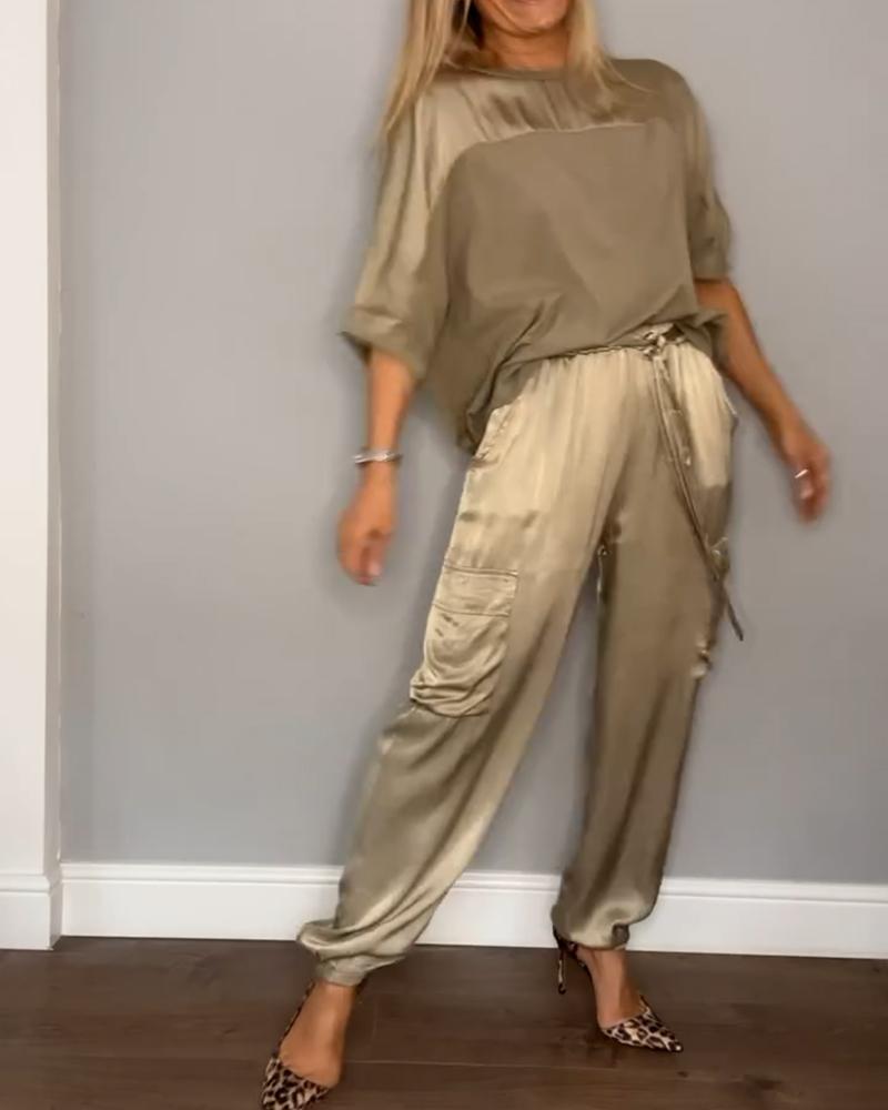 Nova - Completo due pezzi da donna in raso (disponibile in taglie forti)